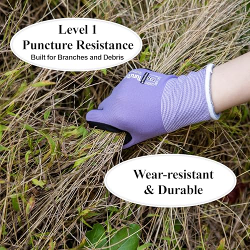 HandLove Gardening Gloves Women,Nitrile-Coated,6 Pairs,Small, Blue&Purple - color: Blue&purple, size: Small(6 Pairs)