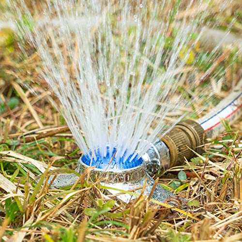 Hourleey 360 Degree Metal Spot Sprinkler, 2 Pack Circle Pattern Sprinkler with Gentle Water Flow for Small Area Yard Lawn Garden Watering, Coverage Up to 30FT (Blue) - size: 2 Pack