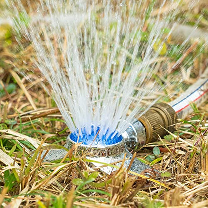 Hourleey 360 Degree Metal Spot Sprinkler, 2 Pack Circle Pattern Sprinkler with Gentle Water Flow for Small Area Yard Lawn Garden Watering, Coverage Up to 30FT (Blue) - size: 2 Pack