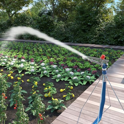 1'' Agriculture Irrigation Spray Gun Sprinkler Large-Area Irrigation Spray Gun Garden Farm Watering Sprinkler 360° Adjustable Watering for Farms, Orchards, Tea Gardens, Forestry - size: 1 inches, Pack of 1