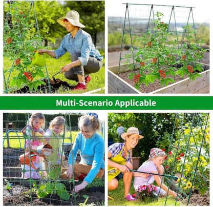 OTOSUNNY 50" x 48"Cucumber Trellis for Raised Garden Bed, Green - color: Green