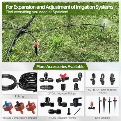 10PCS Push-to-Connect Drip Irrigation Emitters for 1/4 inch Irrigation Tubing, Two-Way Connection Adjustable Vortex Drip Emitters with Stake, Irrigation Dripper Sprinklers for Drip Irrigation System - size: 10PCS Two-Way Drip Irrigation Vortex Emitters