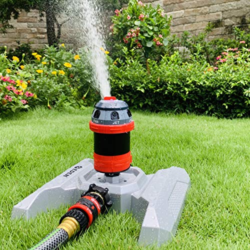 Eden 94122 Metal Adjustable 6-Pattern Sprinkler Bundle, Base, |Quick Connect Starter Set - style: 6-Pattern Metal Base