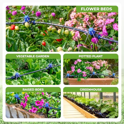 HIRALIY 50FT Drip Irrigation Kit for Small Gardens - size: 50FT
