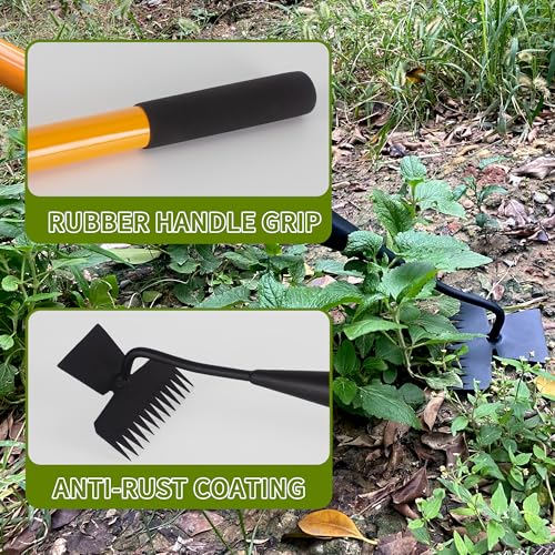 Weed Puller Tool, Heavy Duty Long Handle Stand Up Manual Weeder Remove for Yard Lawn Patio Garden -55Inch