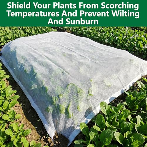 6.6 x 6.6 Ft Plant Sun Shade Cloth, 60% Shading White Sun Protection Net - color: 2x2m