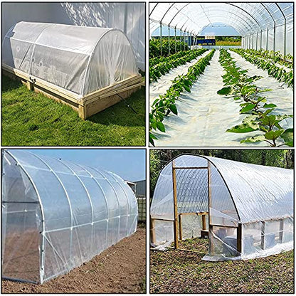 Yowlieu 10' x 26' Clear Greenhouse Plastic Sheeting, 6 Mil UV Resistant Polyethylene Greenhouse Film Hoop Green House Plastic Cover for Farms, Agriculture, Garden - size: 10' x 26' - 1 PCS
