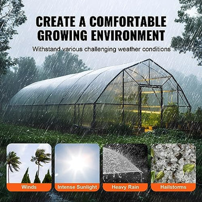 VEVOR Plastic Sheeting 25 x 25 ft Polyethylene 4 Year UV Resistant 6 Mil Thickness Clear Greenhouse Film - size: 25 x 25 ft