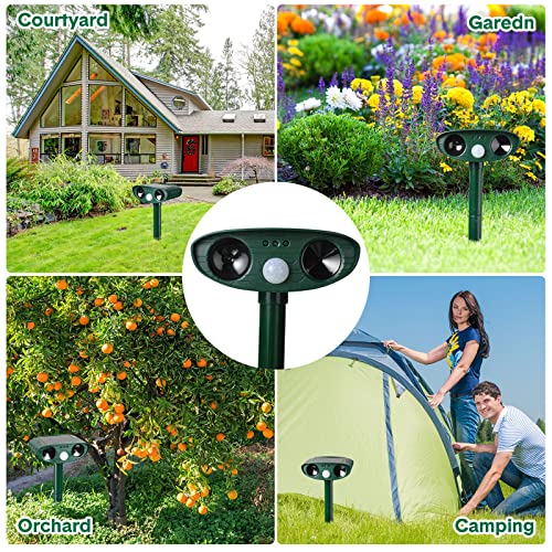4 Pack Cat Repellent Outdoor Ultrasonic Animal Repeller, Green