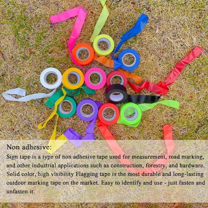 10 Pack Red Flagging Tape, Non-Adhesive Plastic Ribbon Neon Marking Roll - color: Red - 10pack
