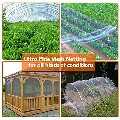 Garden Netting, Plant Covers 10x33Ft Net Ultra Fine Mesh Pest Barrier Net - size: 10ftx33ft