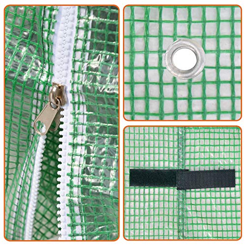 Greenhouse Replacement Cover Outdoor Larger Walk in Greenhouse Replacement Top Tarp(10'X7'X6' (Cover Only))