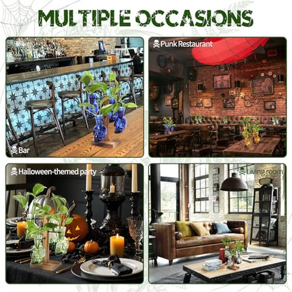 Plants Propagation Stations Skull Glass Propagation Birthday Gift for Women - color: Blue
