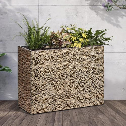 BAYN Large Rectangular Metal Garden Block Planter Box 32x12x24 Inch - color: Copper