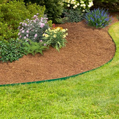 Anleolife 6-inch Green Steel Garden Edging - color: Green, style: 6 inch tall