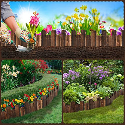 Bucherry 2 Pcs Wood Garden Edging Border No Digging Landscape Edging