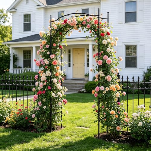 Metal Garden Arbors 93" Thickened Arch Trellis for Climbing Plants - color: Square