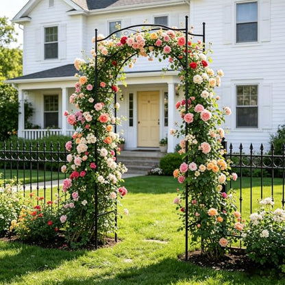 Metal Garden Arbors 93" Thickened Arch Trellis for Climbing Plants - color: Square
