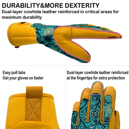 Cute Pattern Gardening Gloves,Thornproof Garden Glove,Gardener Gift - color: 2 Pairs Per Pack-blue, size: Medium