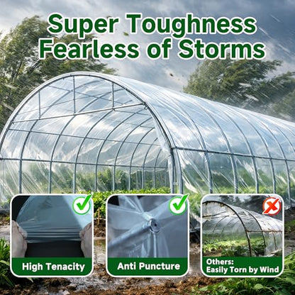 10x26ft Greenhouse Plastic Sheeting, 6 mil Clear Polyethylene Film Cover