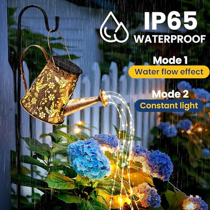 Solar Watering Can Lantern for Outside, 2 Pack Hanging Gift - size: Large - 2 Pack