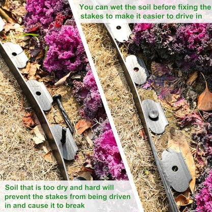 1.5 Inch x 33FT Garden Edging Border,Landscaping with 45pcs Spikes - size: 1.5IN x 33FT