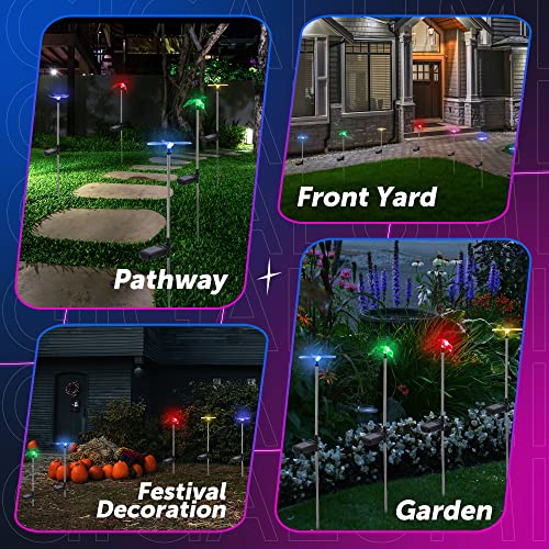 GIGALUMI Solar Garden Lights Outdoor Waterproof Butterfly Path Lights 6 Pc - size: 6Pack