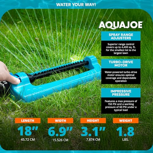 Aqua Joe Oscillating Lawn Sprinkler, 4400 Sq Ft, 3 Pack, SJI-OMS20