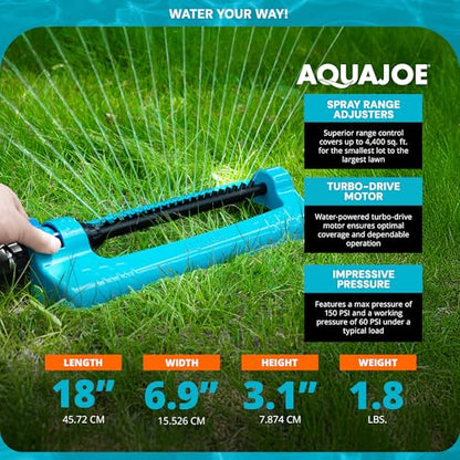 Aqua Joe Oscillating Lawn Sprinkler, 4400 Sq Ft, 2 Pack, SJI-OMS20