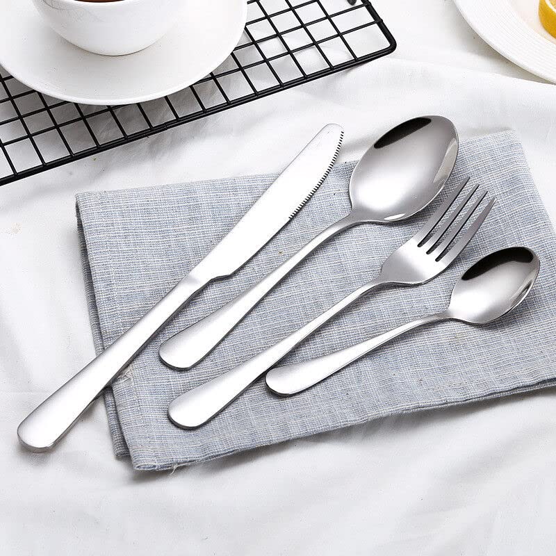 HornTide 16-Piece Flatware Sets Dinner Knife Fork Spoon Teaspoon, 4-Piece Place Setting Service for 4 Person Stainless Steel Mirror Polishing, Ideal for Home, Kitchen and Restaurant - size: 16-Piece Pack