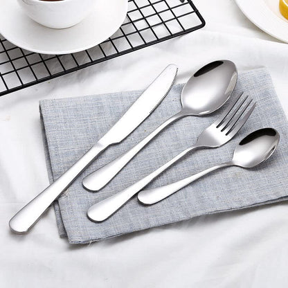 HornTide 16-Piece Flatware Sets Dinner Knife Fork Spoon Teaspoon, 4-Piece Place Setting Service for 4 Person Stainless Steel Mirror Polishing, Ideal for Home, Kitchen and Restaurant - size: 16-Piece Pack