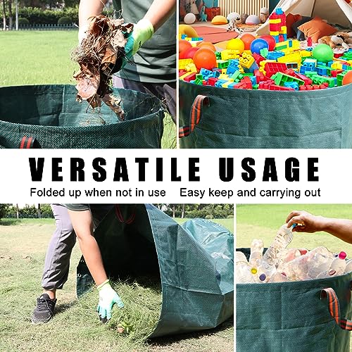 132 Gallon 3 Pack Reusable Lawn Bags for Yard & Garden - color: Green-132 Gallons