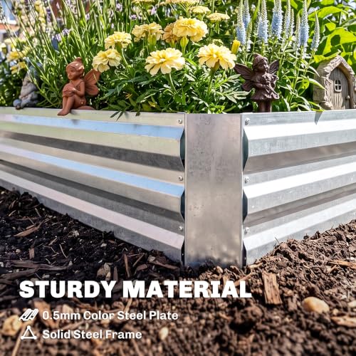 Outsunny 4 x 3ft Metal Planter Box with Mini Greenhouse, Green/Gray - color: Green and Gray