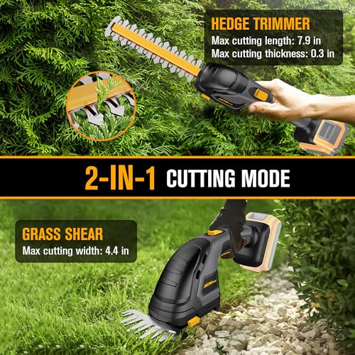 HEINPRO Cordless Hedge Trimmer Compatible with DEWALT 20V MAX Battery - size: 8.7-INCH