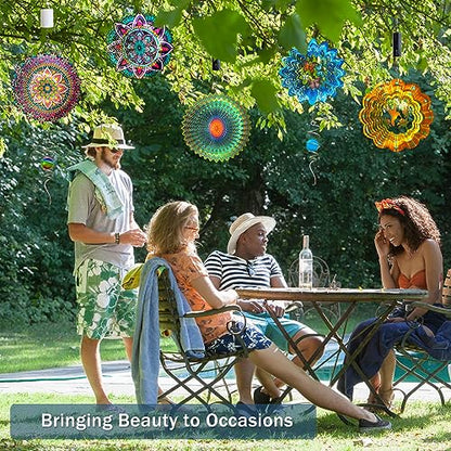 Wind Spinner Mandala Jasmine, Stainless Steel Wind Spinners - color: Mandala Jasmine