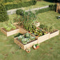 SPECRAFT H-Shaped Raised Garden Bed, 12x12x2 Ft Wooden Planter Box - size: 12 x 12 x 2 FT