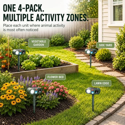 2026 Sonic Fortress Pro Deer Repellent Solar Ultrasonic Animal Repellent