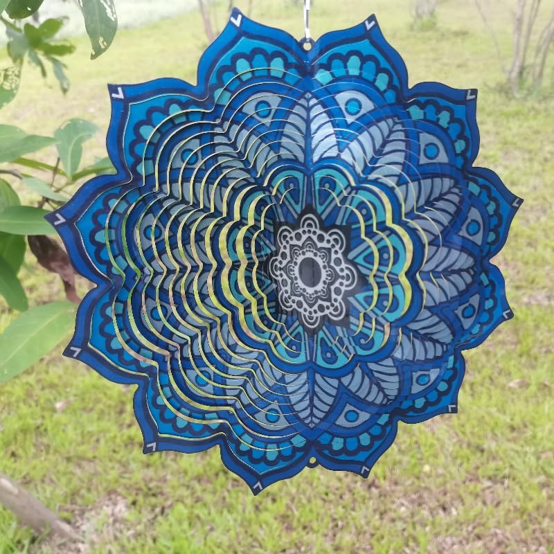 Wind Spinner Outdoor Mandala, Hanging Wind Spinners Garden 10"