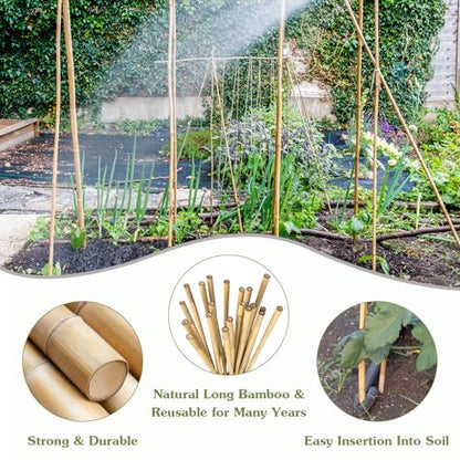 Plant Stakes 3FT, Natural Bamboo Stakes, 25Pcs Sturdy Bamboo Garden Stakes - size: 3Ft, 25Pack