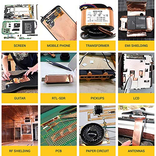 Copper Foil Tape (4 inch X 33 FT) with Double-Sided Conductive Adhesive for Guitar & EMI Shielding,Stained Glass Making,Electrical Repairs,Paper Circuits,Soldering,Grounding,DIY Copper Tape - size: 4 inch X 33 FT
