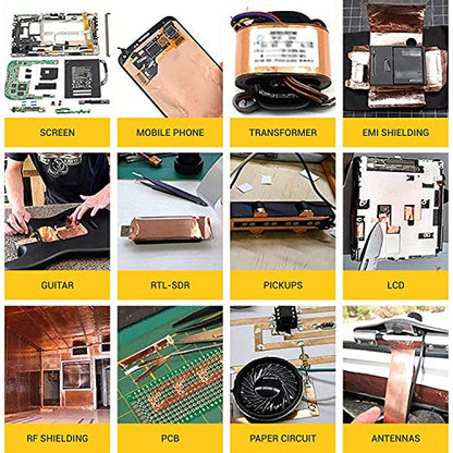 Copper Foil Tape (4 inch X 33 FT) with Double-Sided Conductive Adhesive for Guitar & EMI Shielding,Stained Glass Making,Electrical Repairs,Paper Circuits,Soldering,Grounding,DIY Copper Tape - size: 4 inch X 33 FT