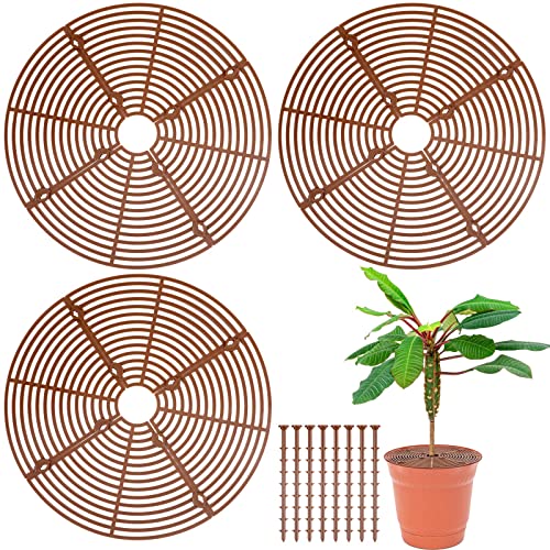 Sawysine 3 Pcs Plant Pot Grid Cover from Animals, Coffee, 11.8 in - color: Coffee, size: 11.8 In