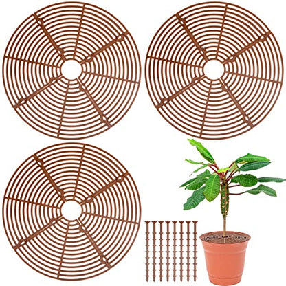 Sawysine 3 Pcs Plant Pot Grid Cover from Animals, Coffee, 11.8 in - color: Coffee, size: 11.8 In