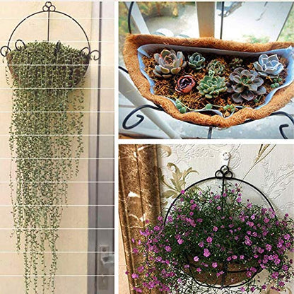 14 inch Coco Liner for Planters, 2PCS Half Round Replacement Plant Basket Liners Coco Fiber Liner for Hanging Basket Wall Flower Basket, Half Circle Wall Planter - size: 14 inch