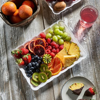 White Plastic Serving Trays - Serving Platters Rectangle 9X13 8 pack - color: White