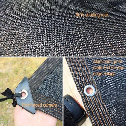 90% Shade Cloth for Garden, 10ft x 12ft Outdoor Shade Fabric Mesh Tarp with Grommets, UV Resistant Sun Shade Netting for Plants, Pergola Cover, Patio, Privacy Fence, Backyard, Greenhouse - size: 10ft x 12ft