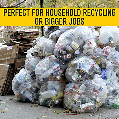 Aluf Plastics 33 Gal Clear Trash Bags, 2.0 MIL (EQ.), 33" x 39" (100 Pk) - style: 33 Gal, 2 Mil Equiv, 100 Count