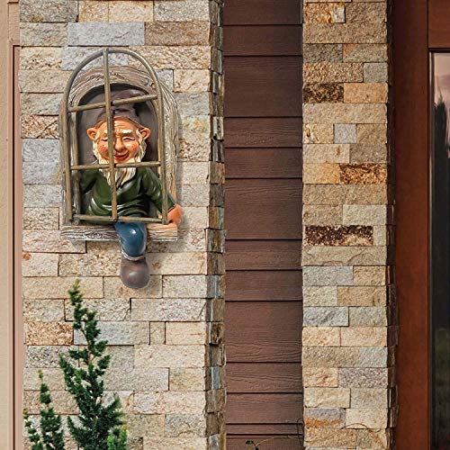 vomiceak Whimsical Fairy Garden Gnome Statue, Tree Faces Decor Outdoor -5.9 Inch, Funny Garden Tree Decoration,Ideal Patio Yard Lawn Porch Decoration - style: B