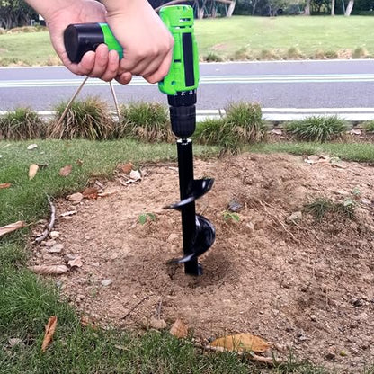 Auger Drill Bit for Planting - 3.5"X16" Heavy-Duty Garden Auger Spiral Drill Bit - Bulb Planter Tool & Auger Post Hole Digger - 3/8" Hex Drive Drill - size: 3.5"x16"(Black)