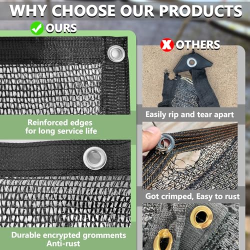 40% Shade Cloth for Garden,10x20 FT Sun Shade Protection - size: 10ft x 20ft